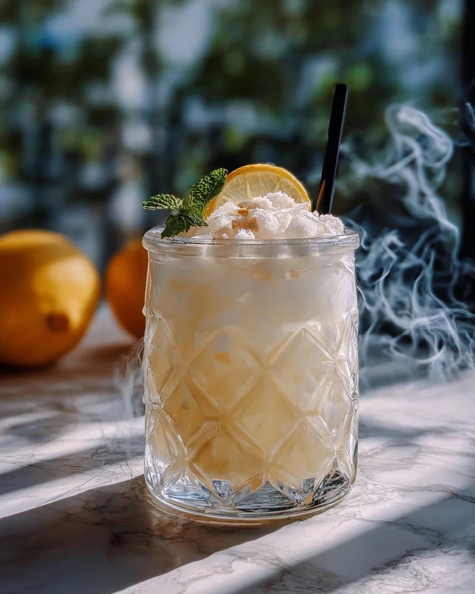 Coconut Casper mocktail with fresh ingredients in a glass