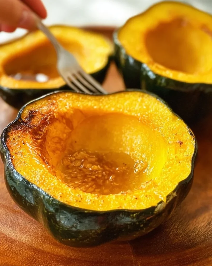 Deliciously cooked acorn squash served on a plate