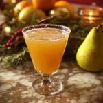 Refreshing Pear and Honey Mocktail in a glass garnished with mint