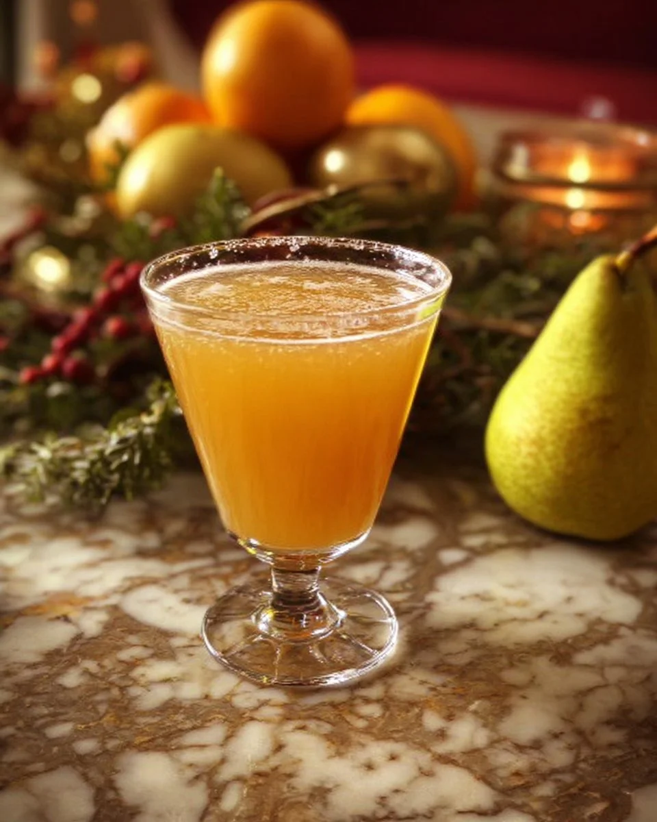 Refreshing Pear and Honey Mocktail in a glass garnished with mint
