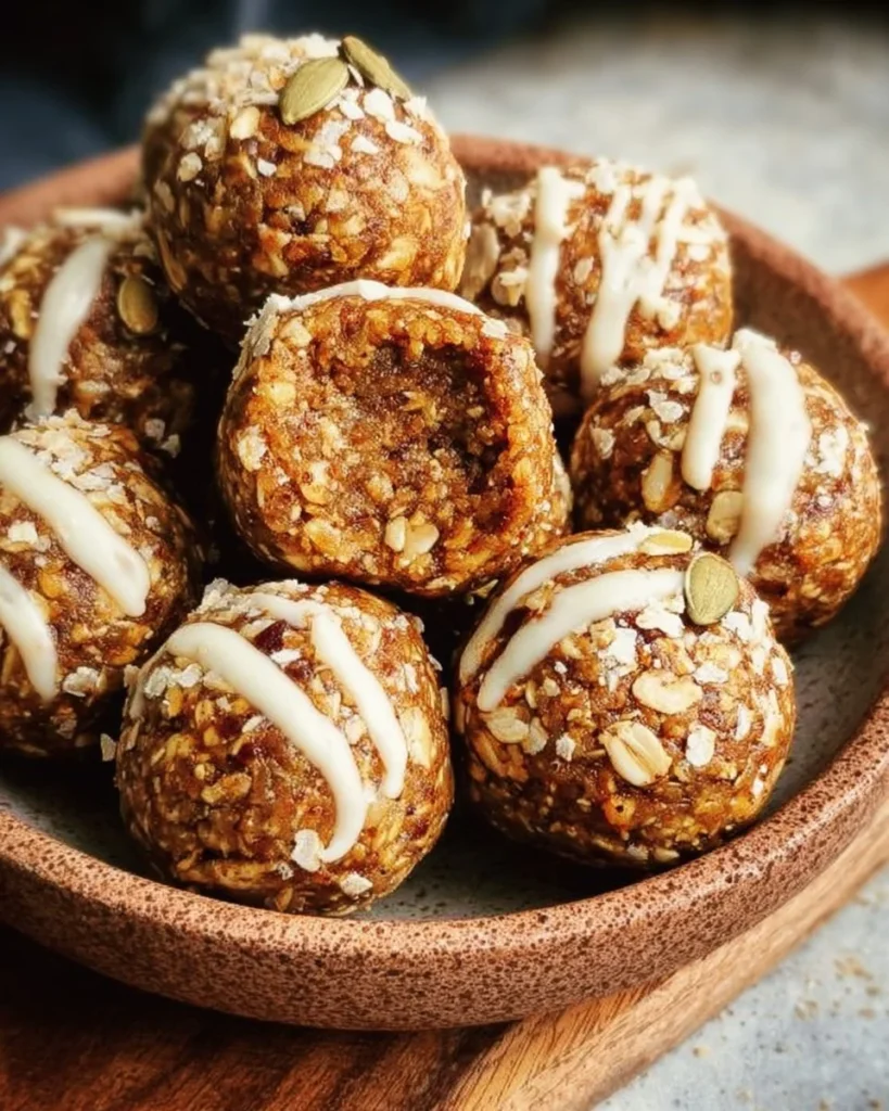 Healthy Pumpkin Pie Energy Bites recipe with spices and nuts