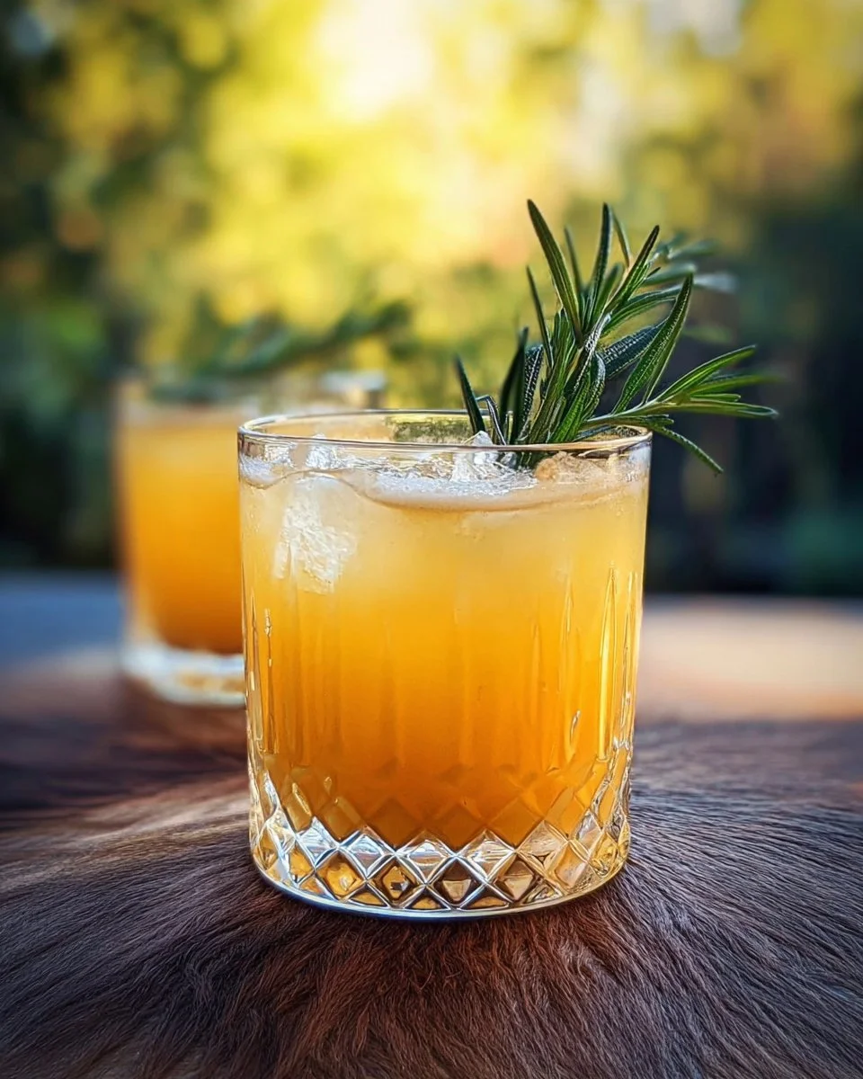 Refreshing Rosemary Pear Mocktail served in a glass with garnishes