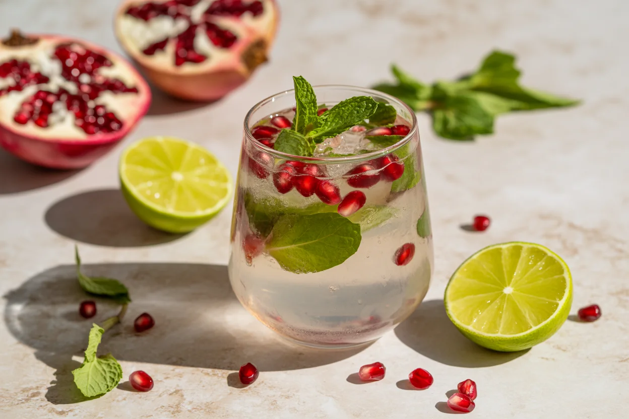 Snowy Coconut Cranberry Mojito Mocktail