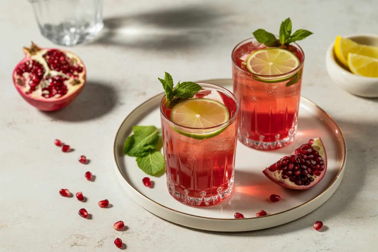 Frosted Pomegranate Coconut Fizz (No Alcohol)