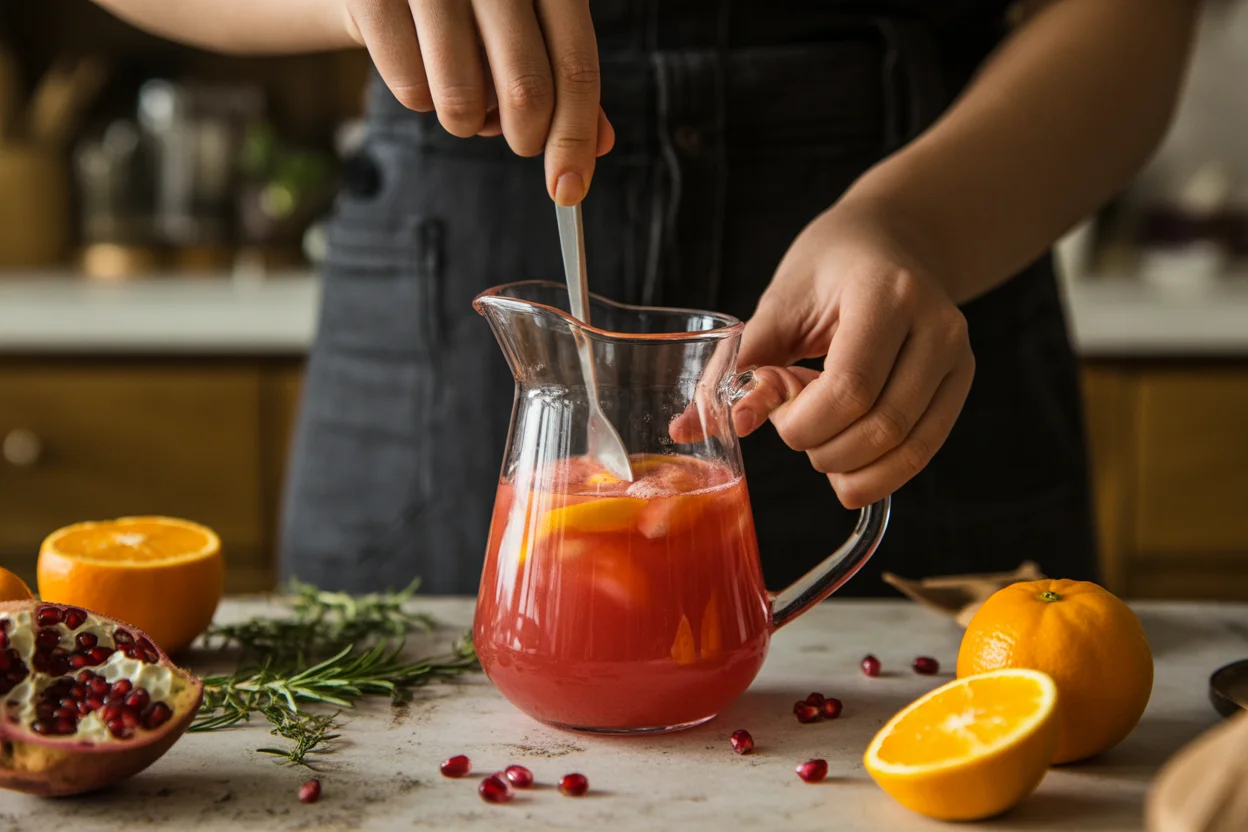 Coconut Clementine Pomegranate Mojito Mocktail