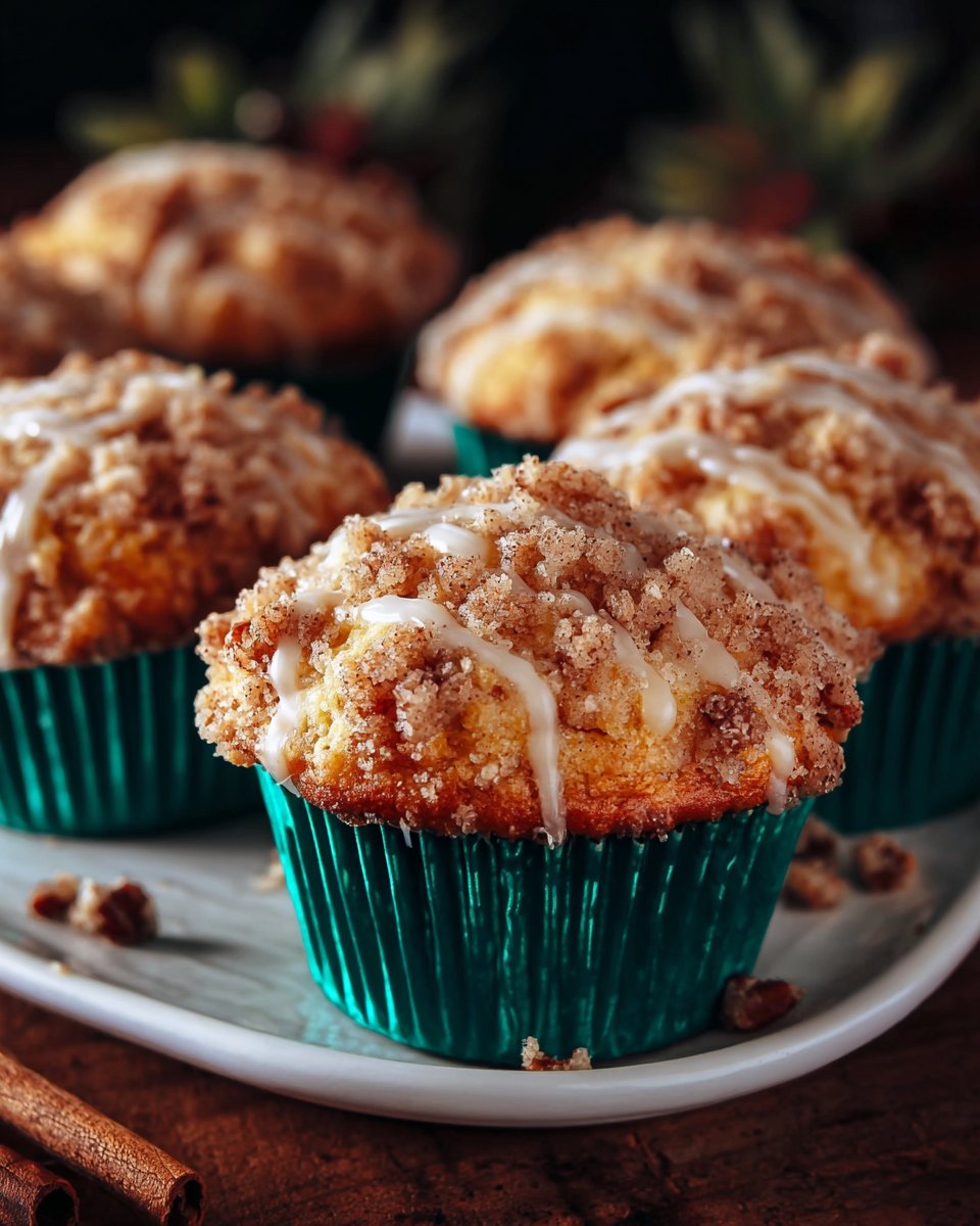 Eggnog Muffins with Pecan Streusel Topping