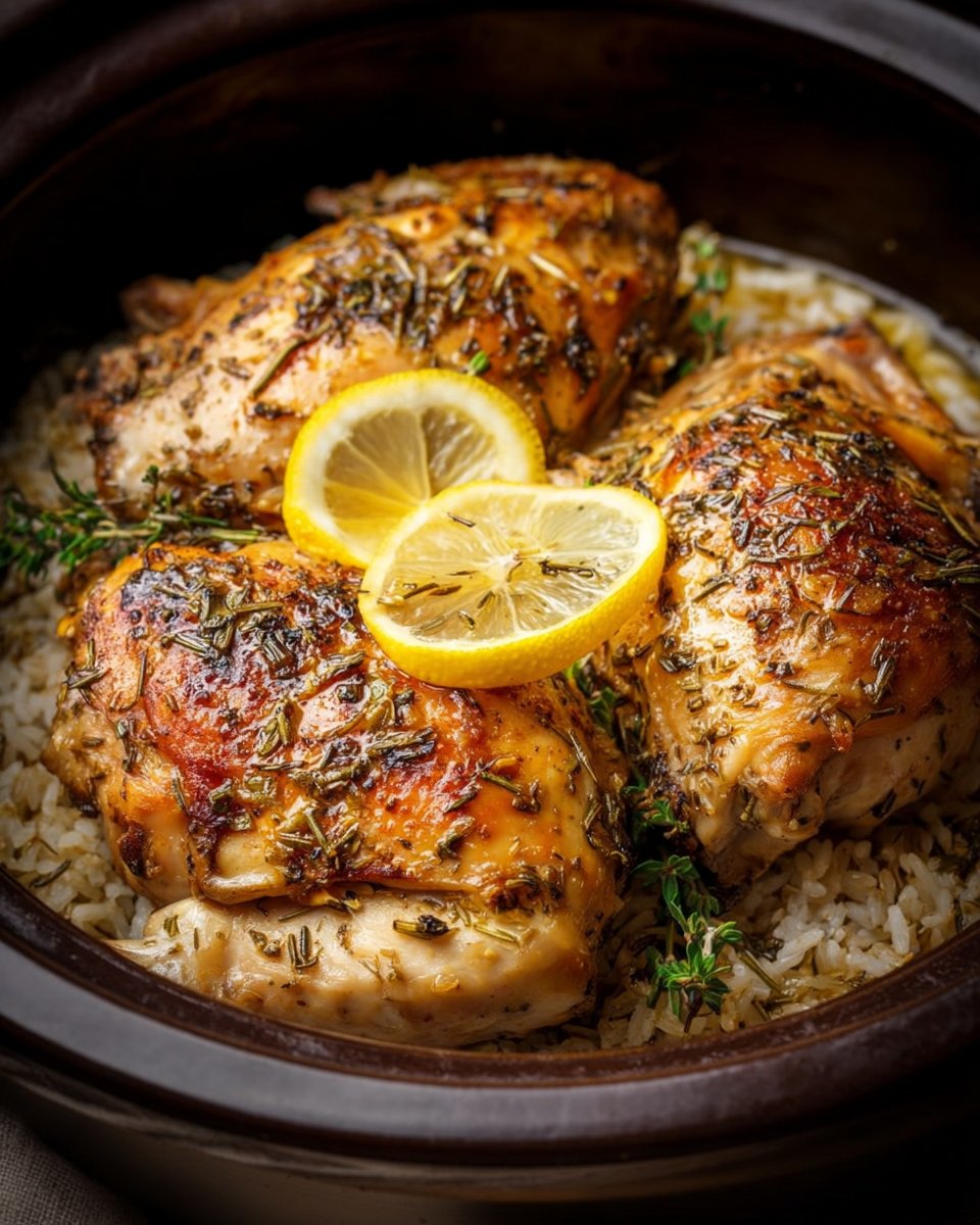 Slow Cooker Lemon Herb Chicken