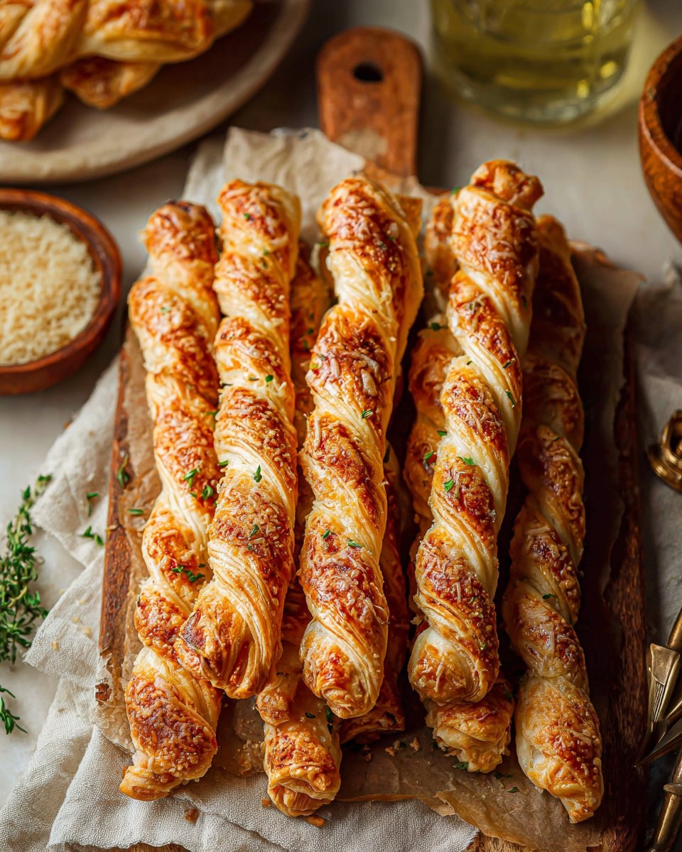 Savory Puff Pastry Twists with Cheese