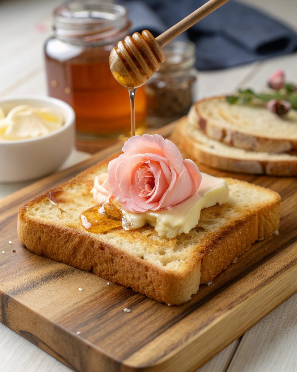 Rose Honey Butter Toast