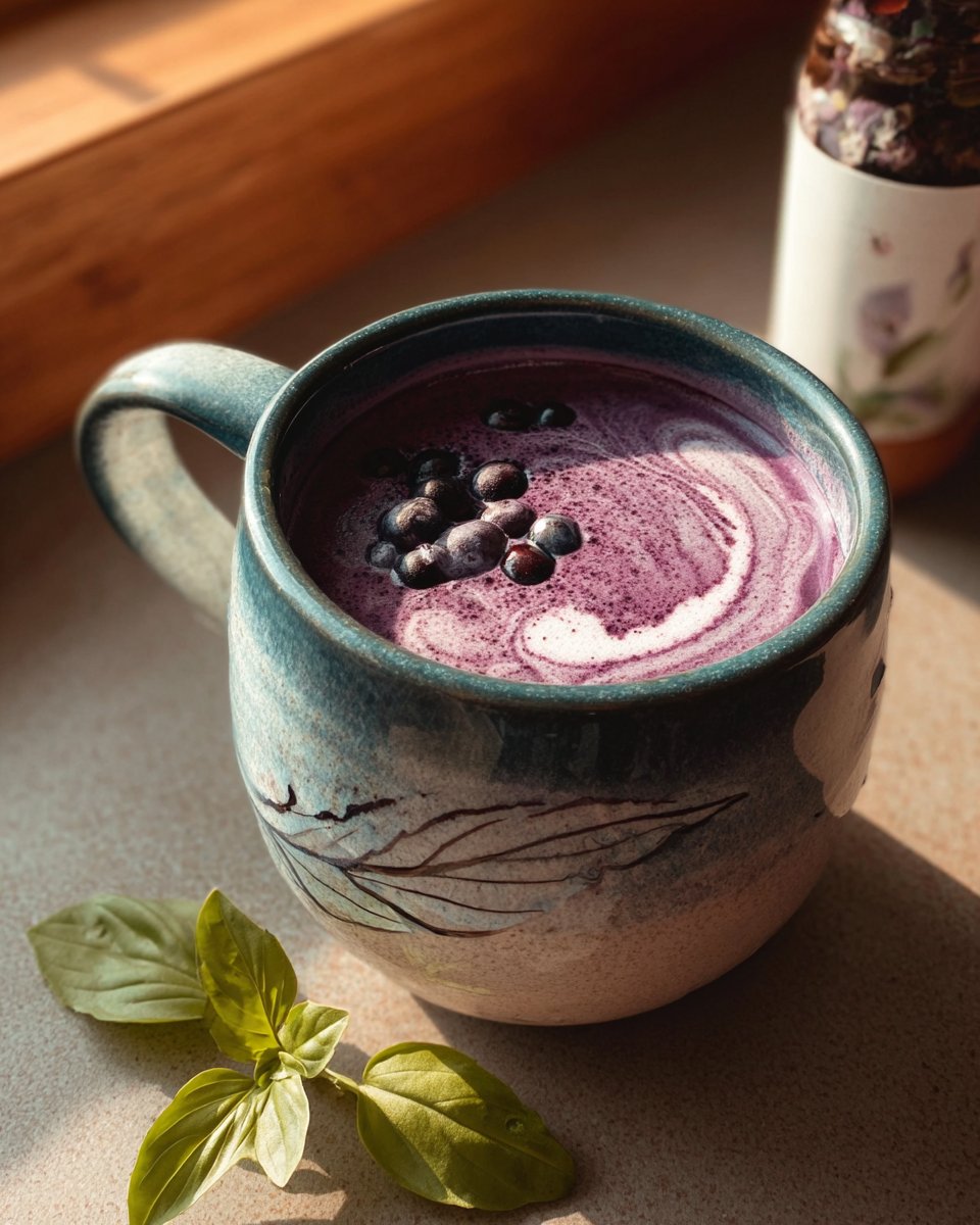 Blueberry Basil Latte