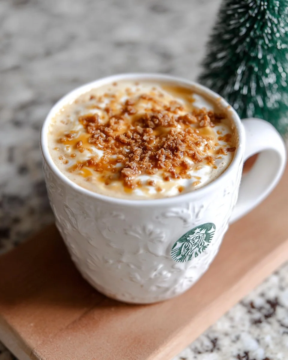 Homemade Caramel Brulee Latte in a cup with caramel drizzle