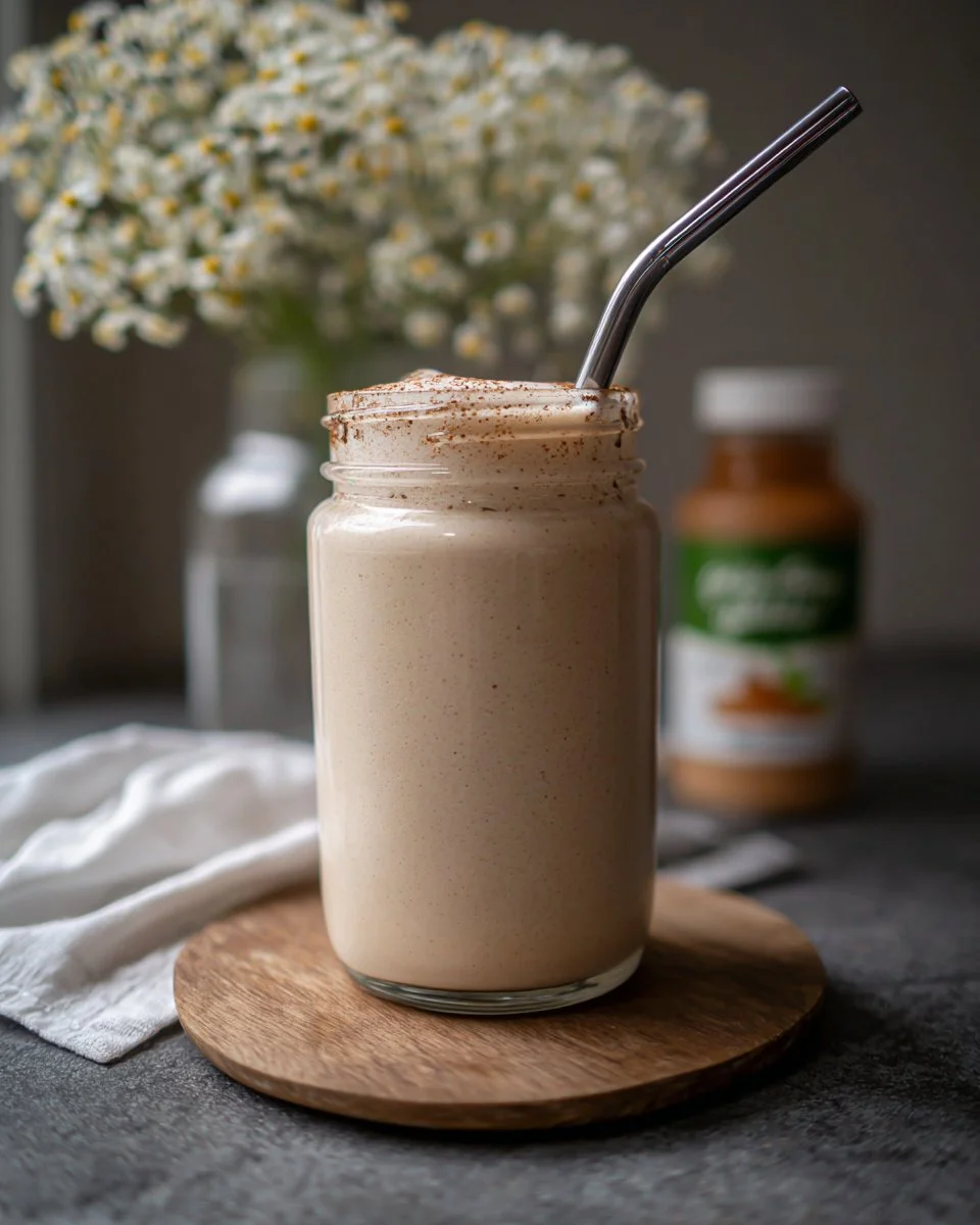 Delicious Chai Kefir Smoothie with spices and probiotics in a glass
