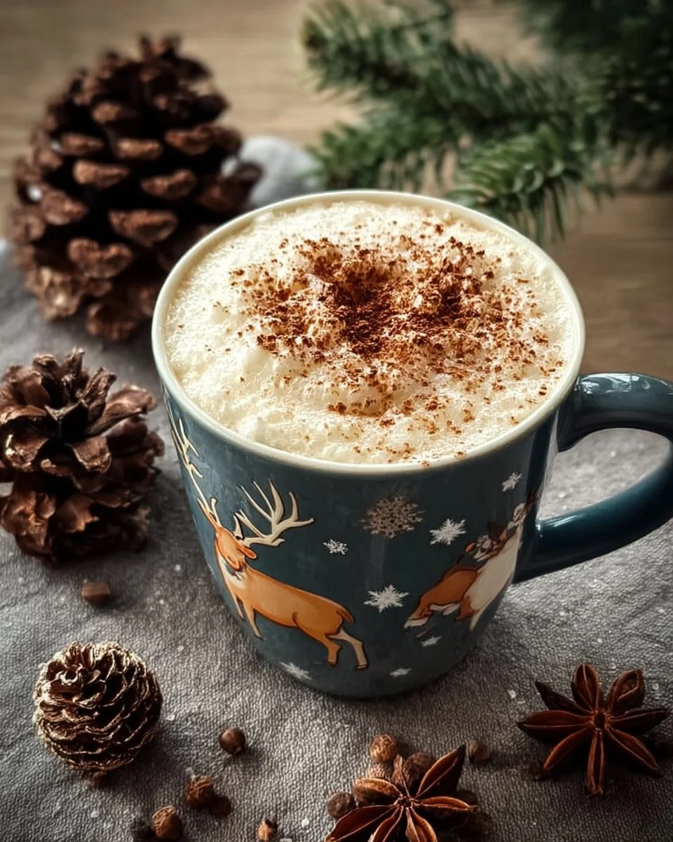 Delicious Christmas Chai Latte with festive spices and creamy froth.