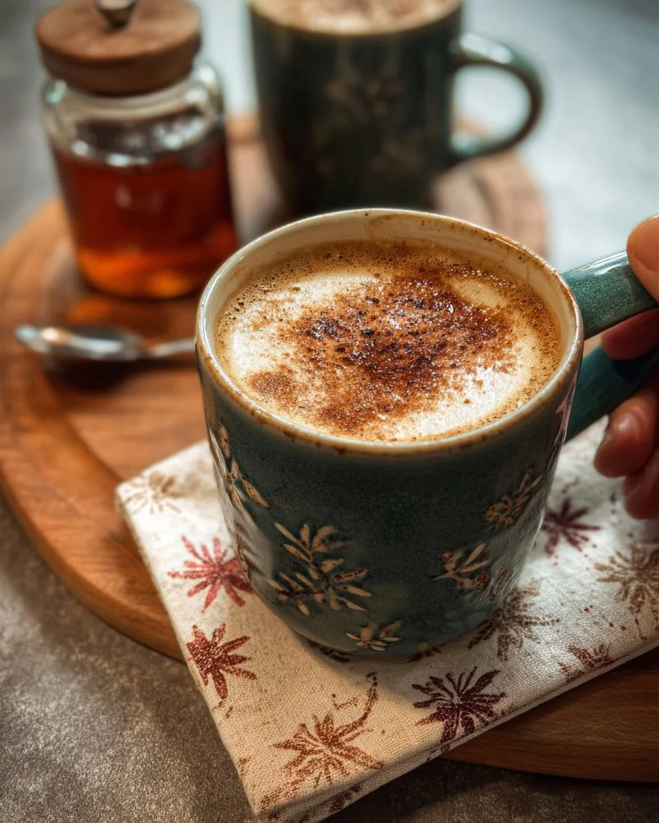 Delicious Cinnamon Maple Cappuccino topped with cinnamon sprinkles.
