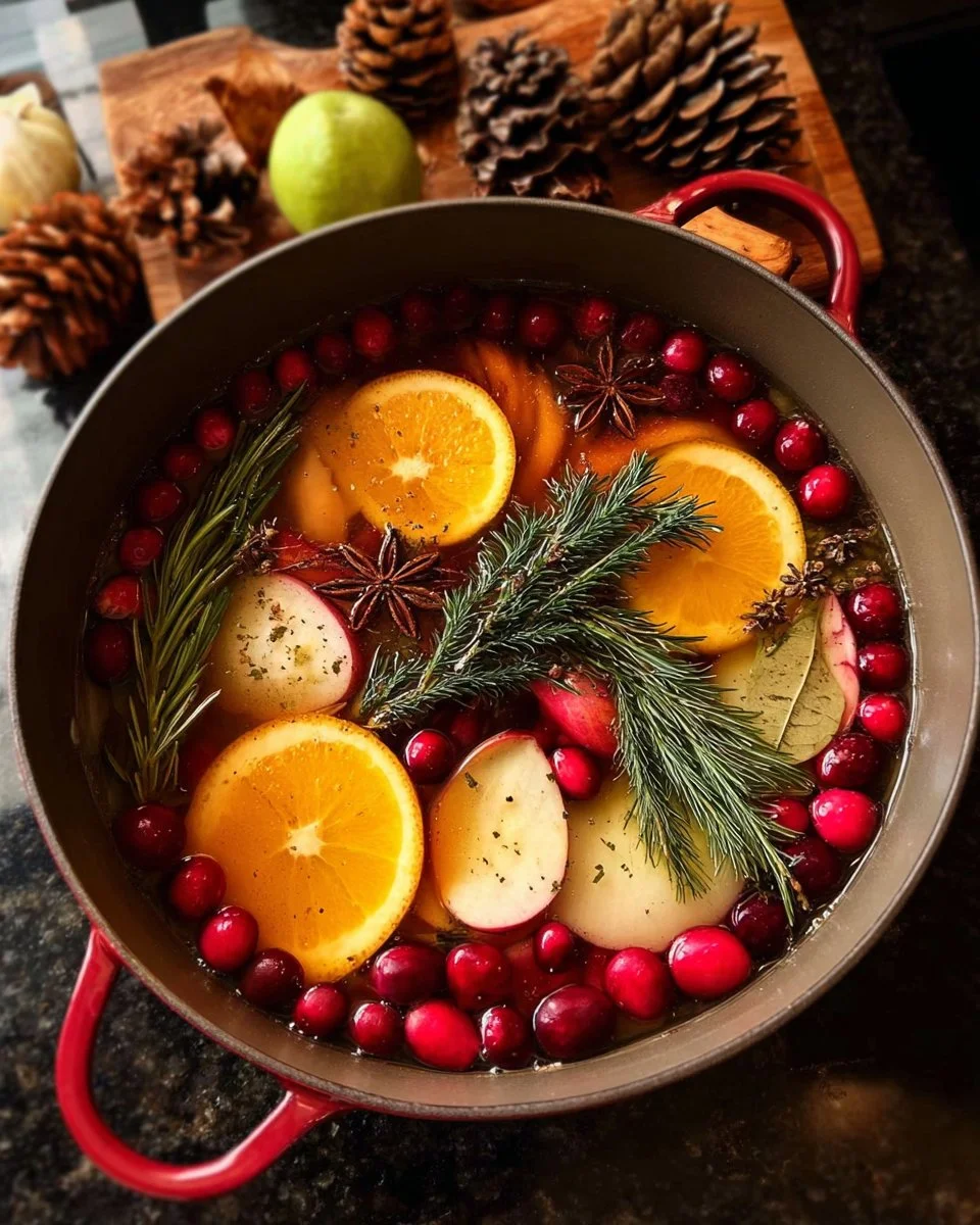 Classic Fall Simmer Pot ingredients simmering for a warm autumn aroma