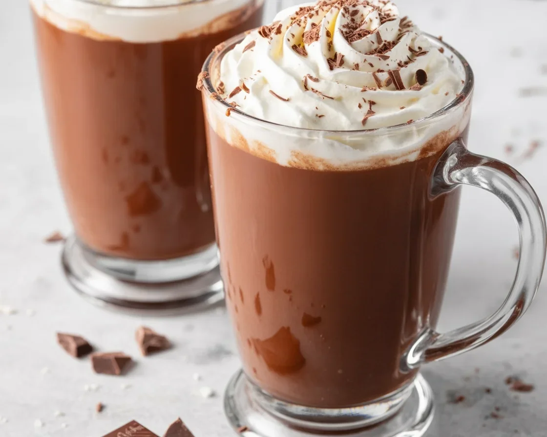 Creamy Keto Hot Chocolate made with almond milk and heavy cream, low carb drink