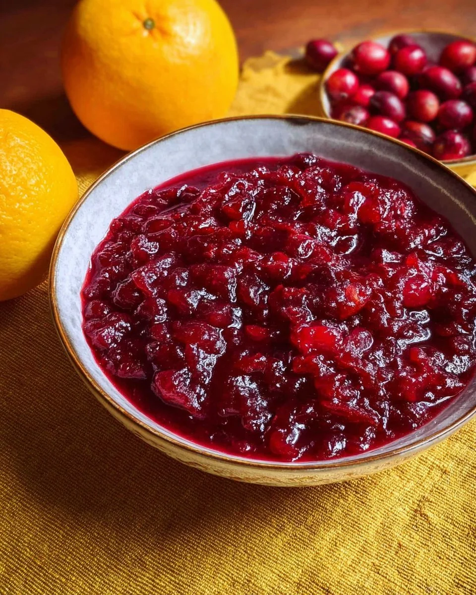 Delicious cranberry sauce made with fresh orange juice for a festive touch