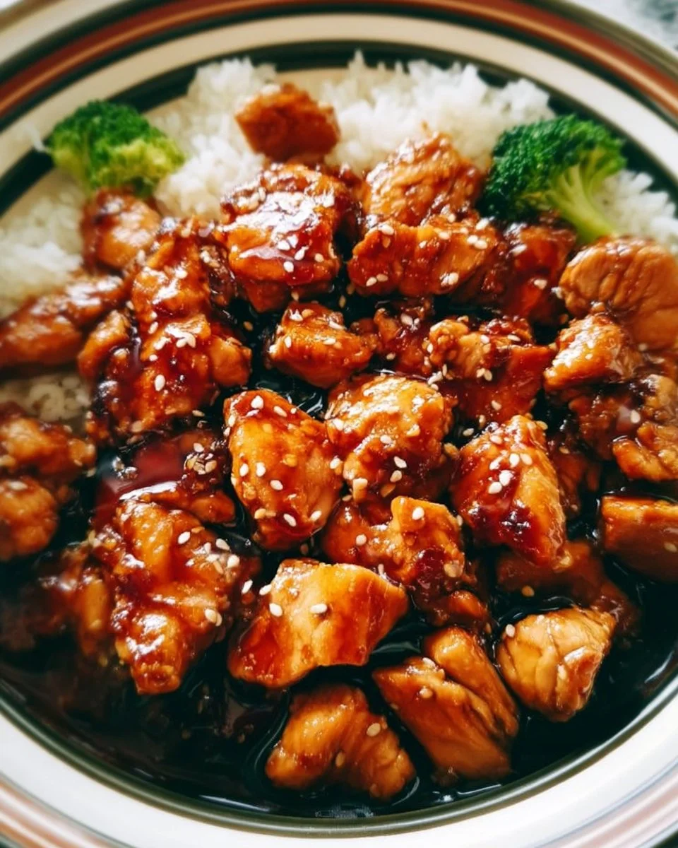 Delicious Dump and Go Crockpot Teriyaki Chicken served on a plate