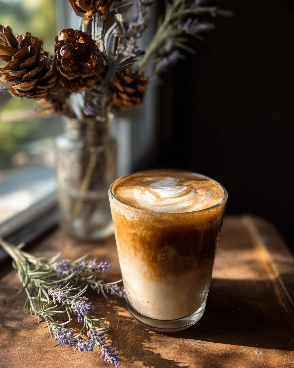 Delicious Fall Harvest Latte with spices and pumpkin in a cozy cup
