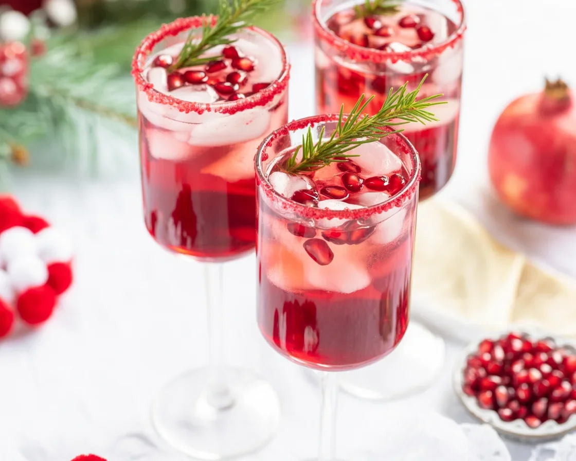 Sparkling Coconut Pomegranate Christmas Punch perfect for holiday celebrations.