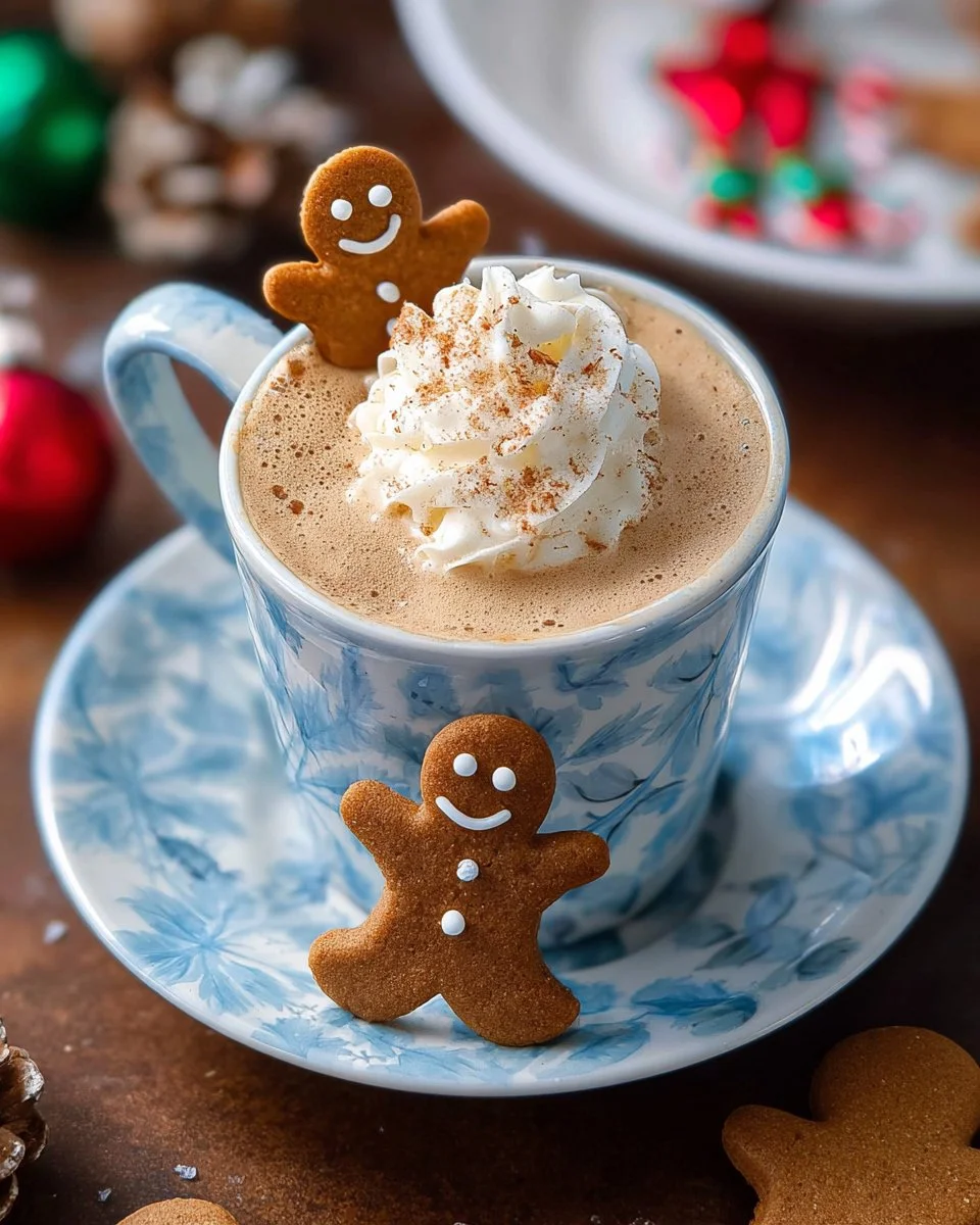 Cup of Gingerbread Maple Latte topped with whipped cream and spices