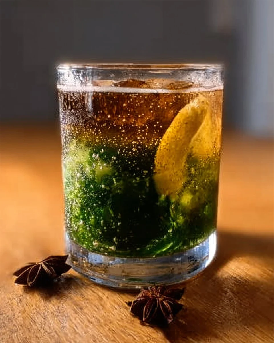 Jasmine Coffee Tonic served in a glass with floral accents