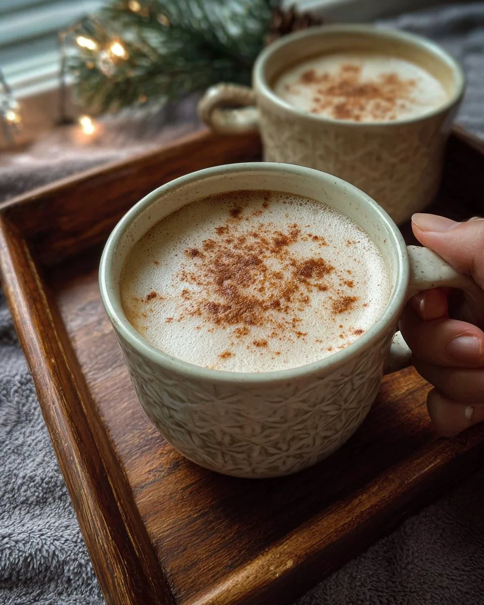Delicious Maple-Cinnamon Latte topped with foam and a sprinkle of cinnamon