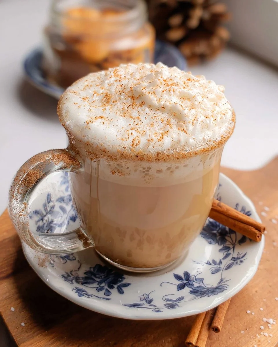 Delicious Maple Spiced Latte topped with whipped cream and cinnamon