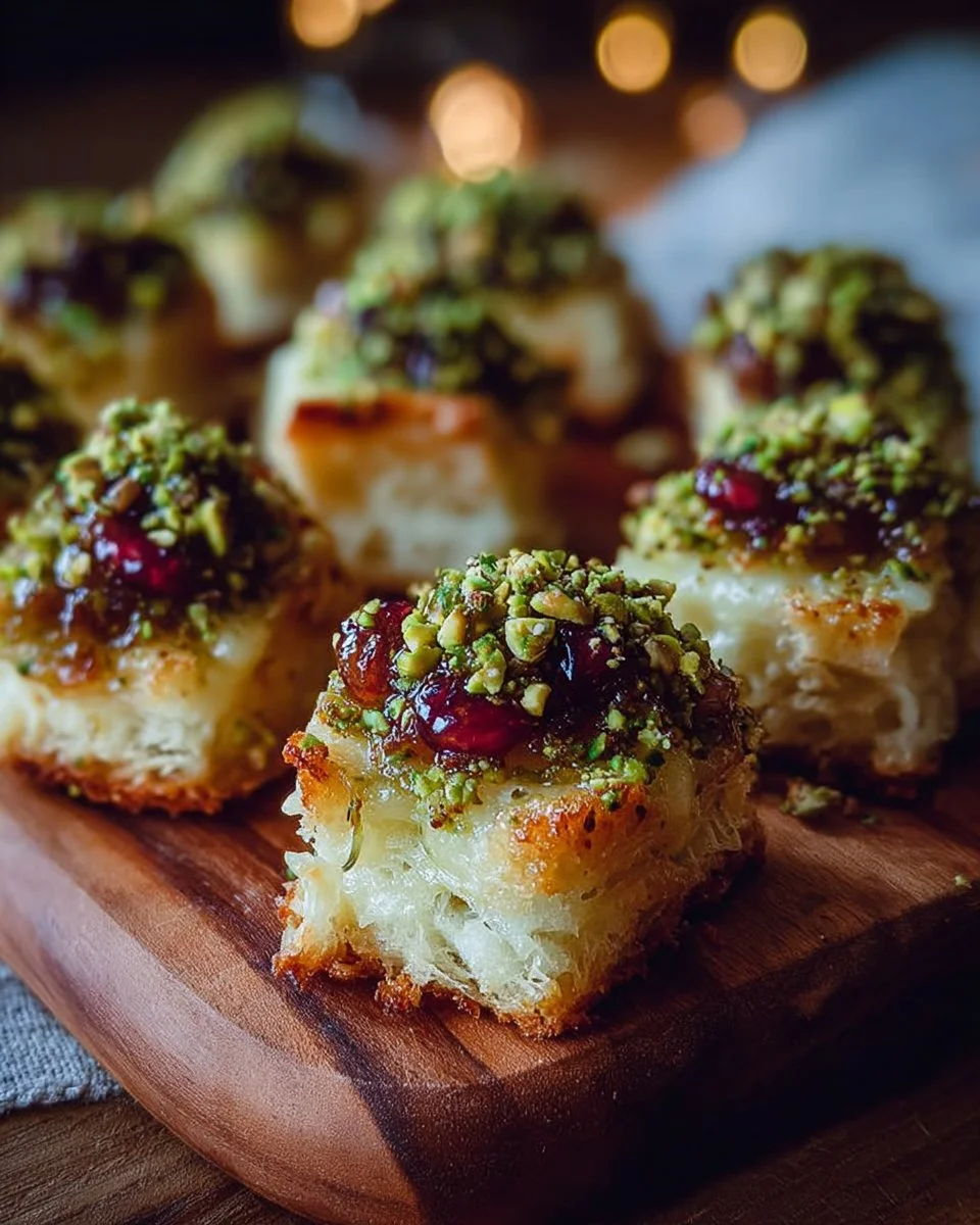Pistachio-Crusted Brie Bites served on a platter for delicious appetizers
