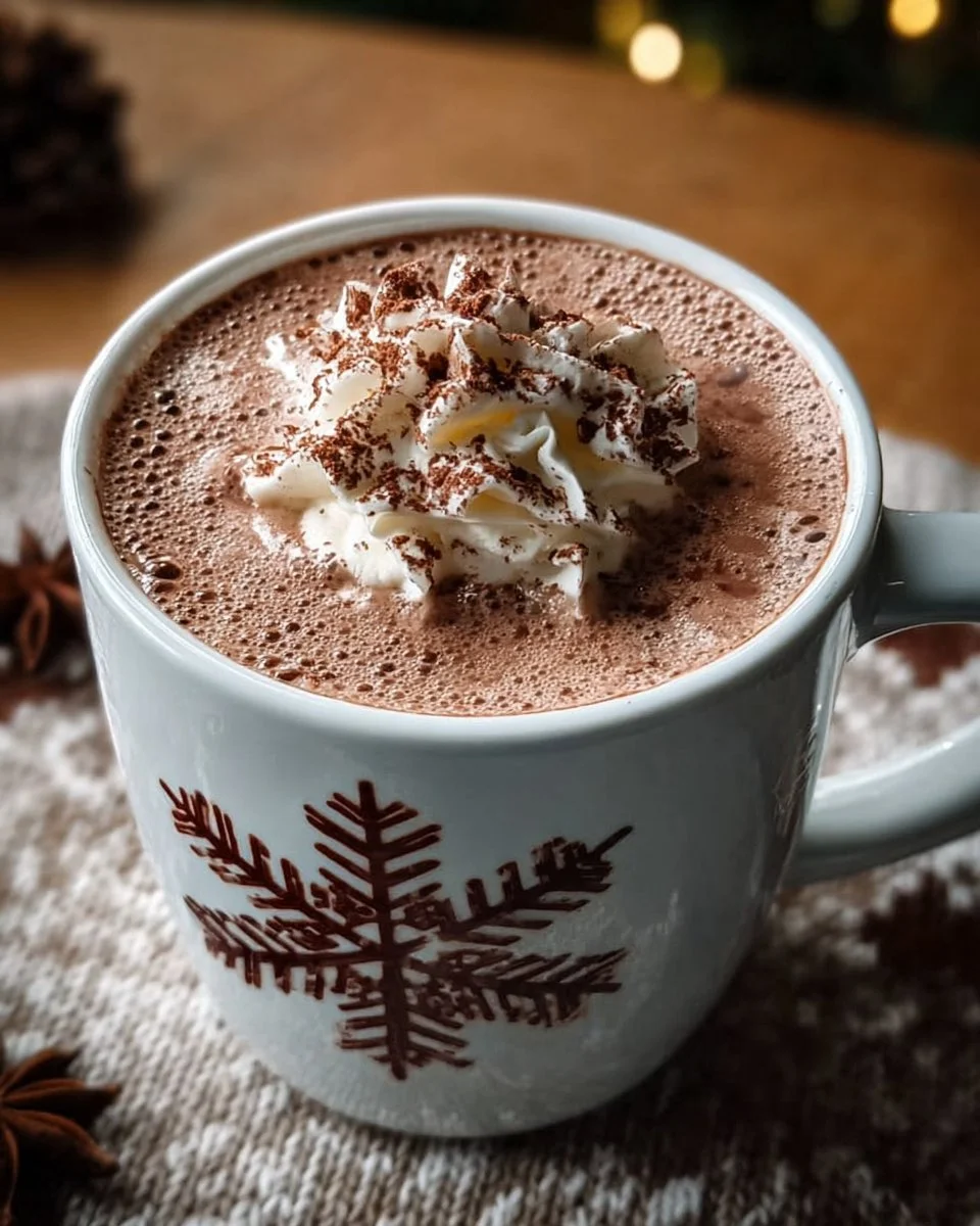 Delicious Polar Star Christmas Cocoa in a festive mug, perfect for holiday enjoyment.
