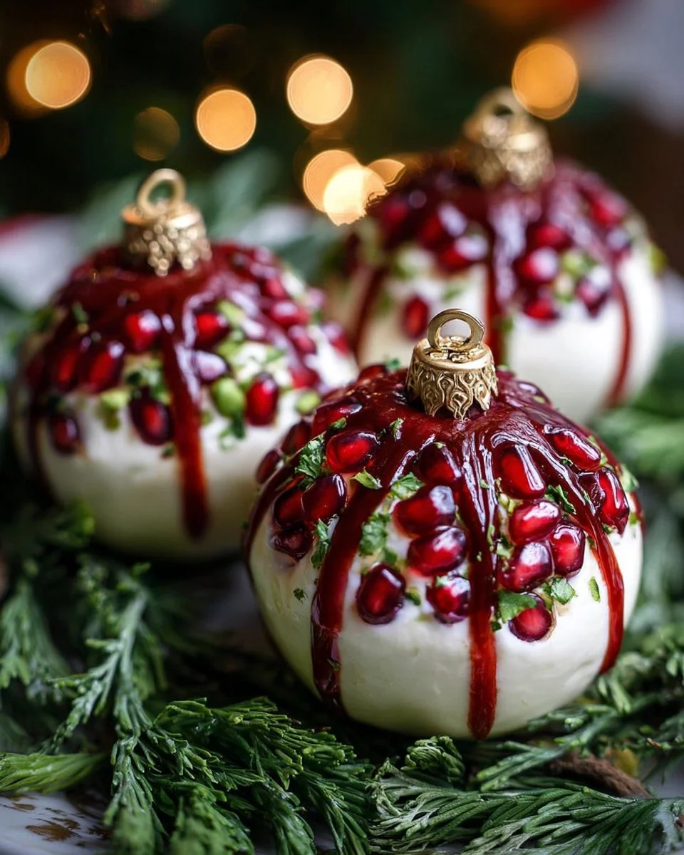 Pomegranate Burrata Christmas Ornaments for festive decoration