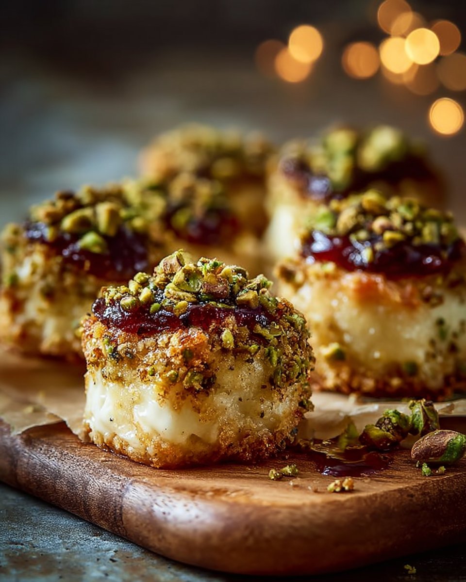 Pistachio-Crusted Brie Bites