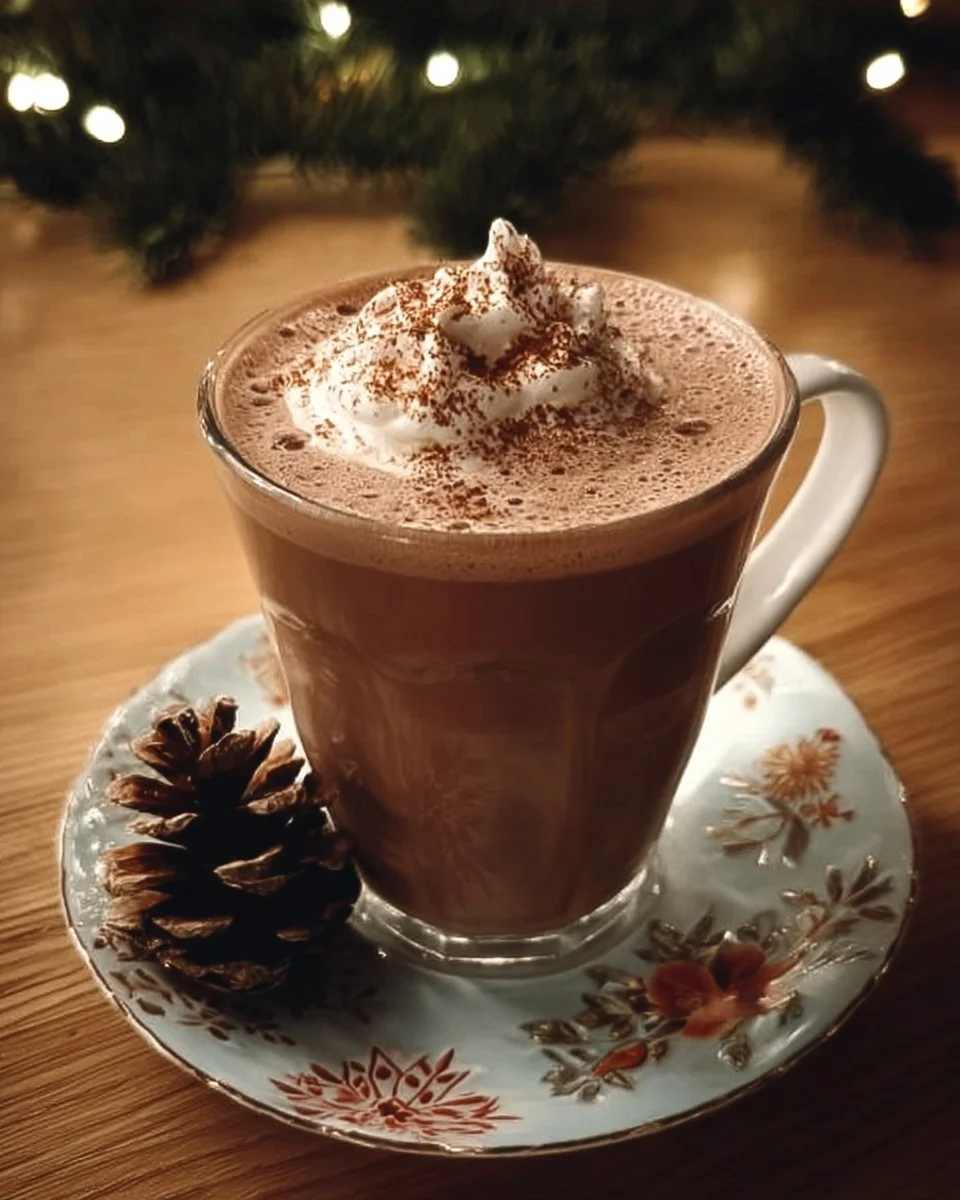 Delicious Silent Night Christmas Cocoa in a cozy mug surrounded by holiday decorations.