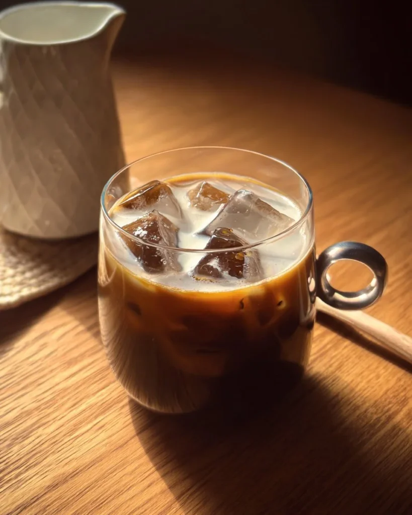 A refreshing glass of snap-chilled coffee served over ice