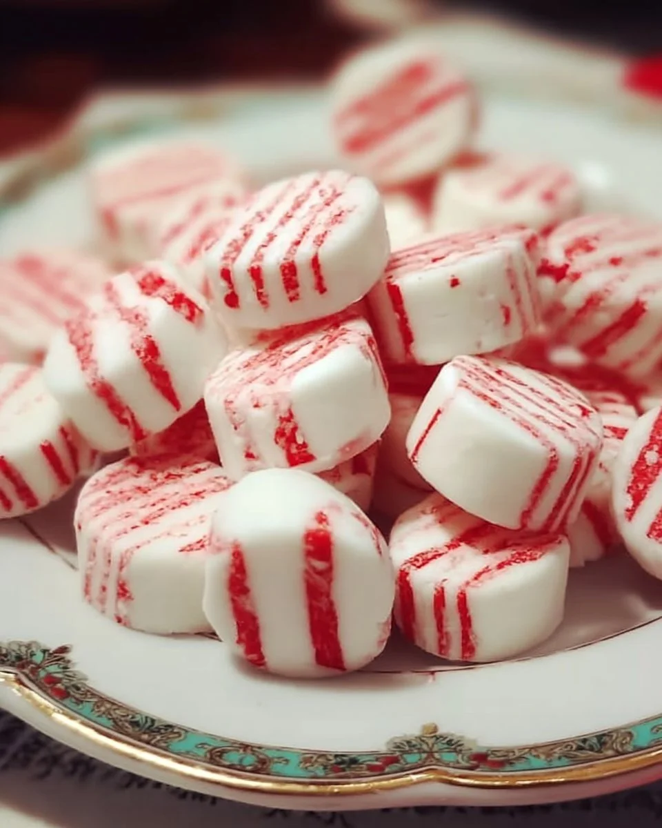 Soft Christmas Peppermints on a festive holiday table