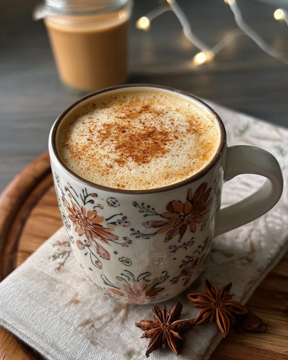 A creamy spiced eggnog espresso topped with festive cinnamon and nutmeg.
