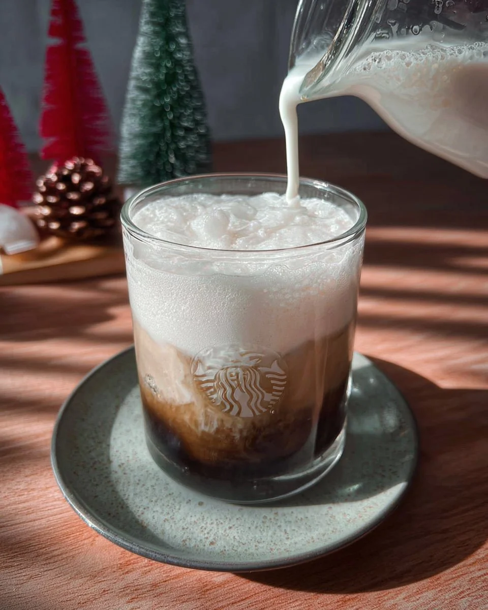 Starbucks Sugar Cookie Cold Foam served on a festive drink