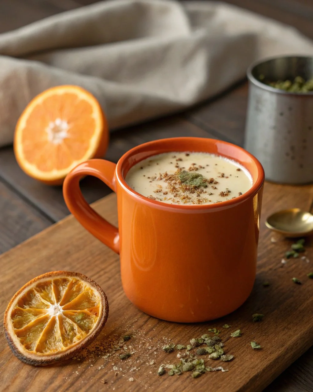 Tangerine Cardamom Glow fragrance with citrus and spice notes.