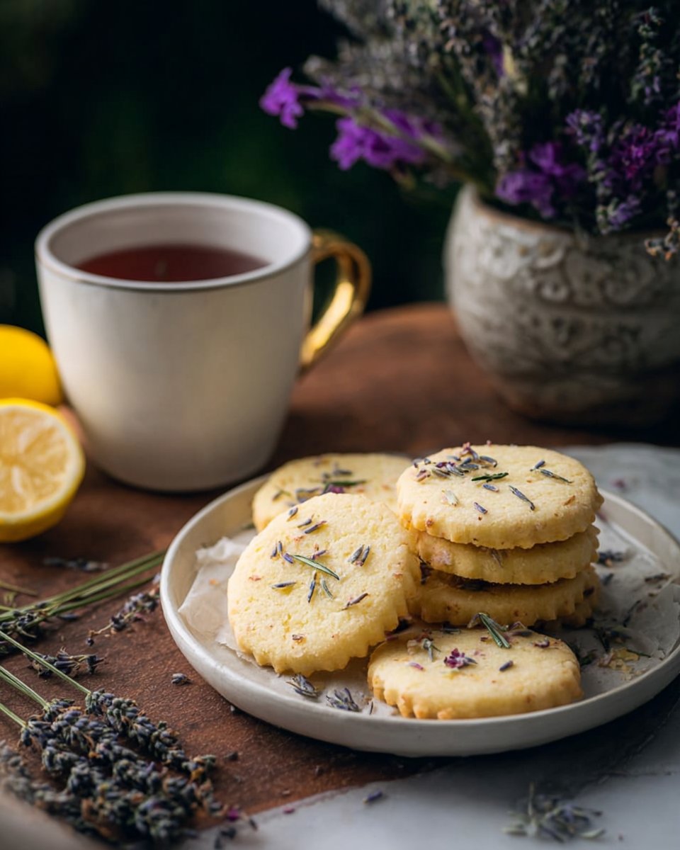 Lavender Lemon Shortbread Cookies