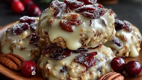 No-Bake Cranberry Pecan Praline Cookies