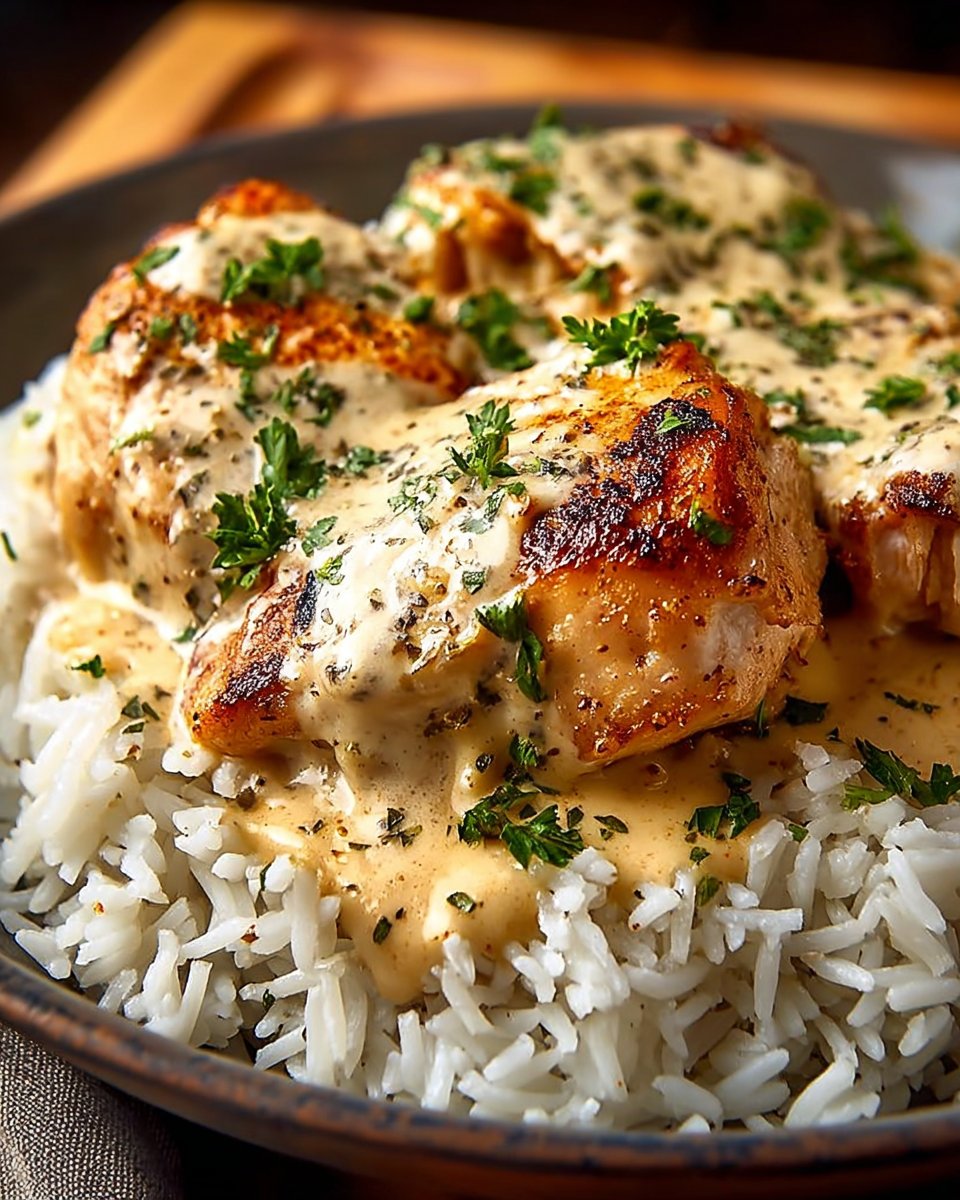 Creamy Smothered Chicken and Rice