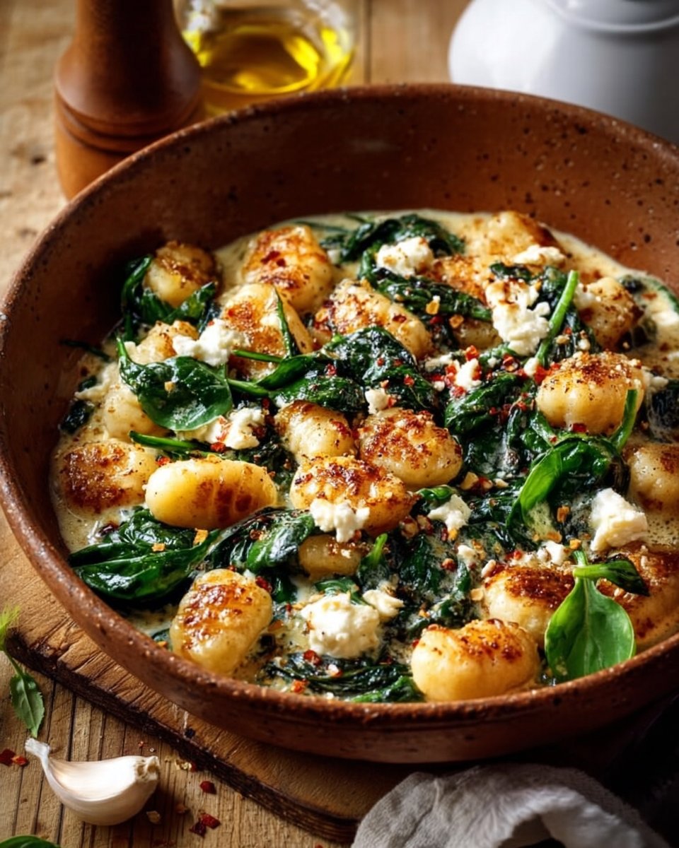 Creamy Gnocchi with Spinach and Feta