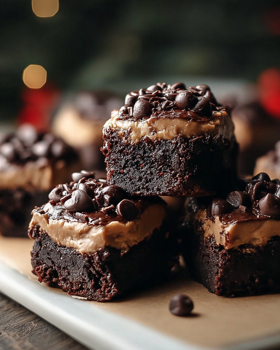 Double-Chocolate Holiday Cookie Dough Brownie Gems