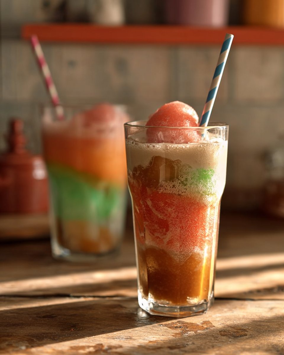 Rainbow Sherbet Floats