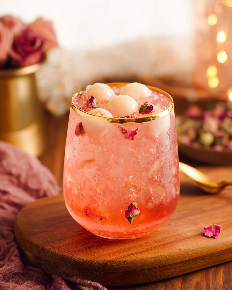 Lychee Mocktail With Rose