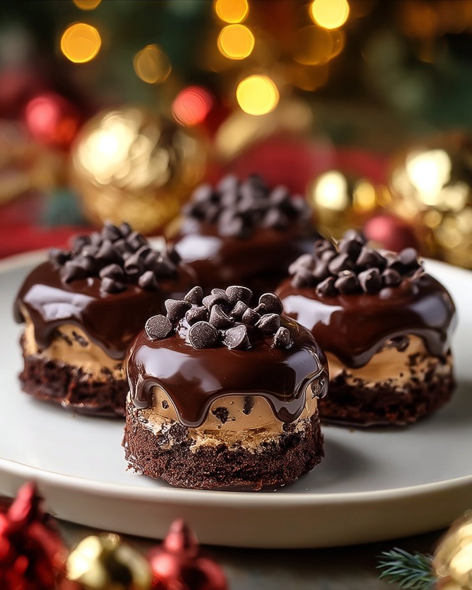 Double-Chocolate Holiday Cookie Dough Brownie Gems
