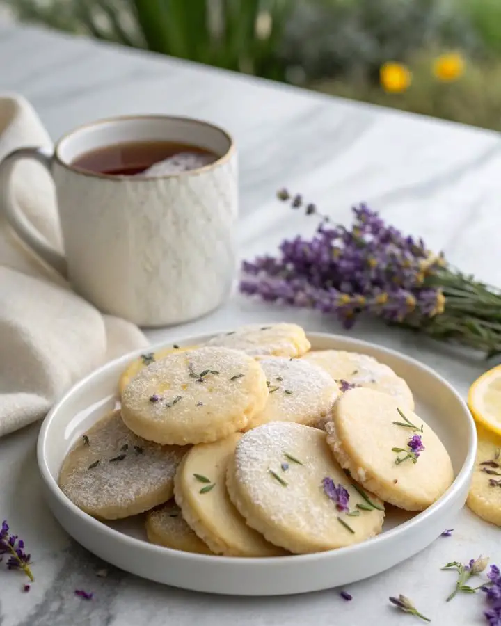 Lavender Lemon Shortbread Cookies