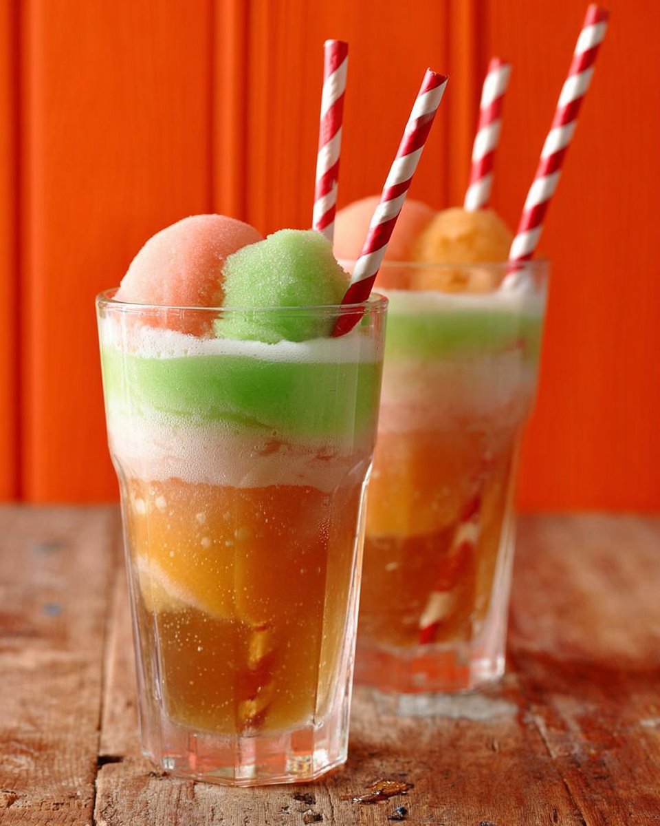 Rainbow Sherbet Floats