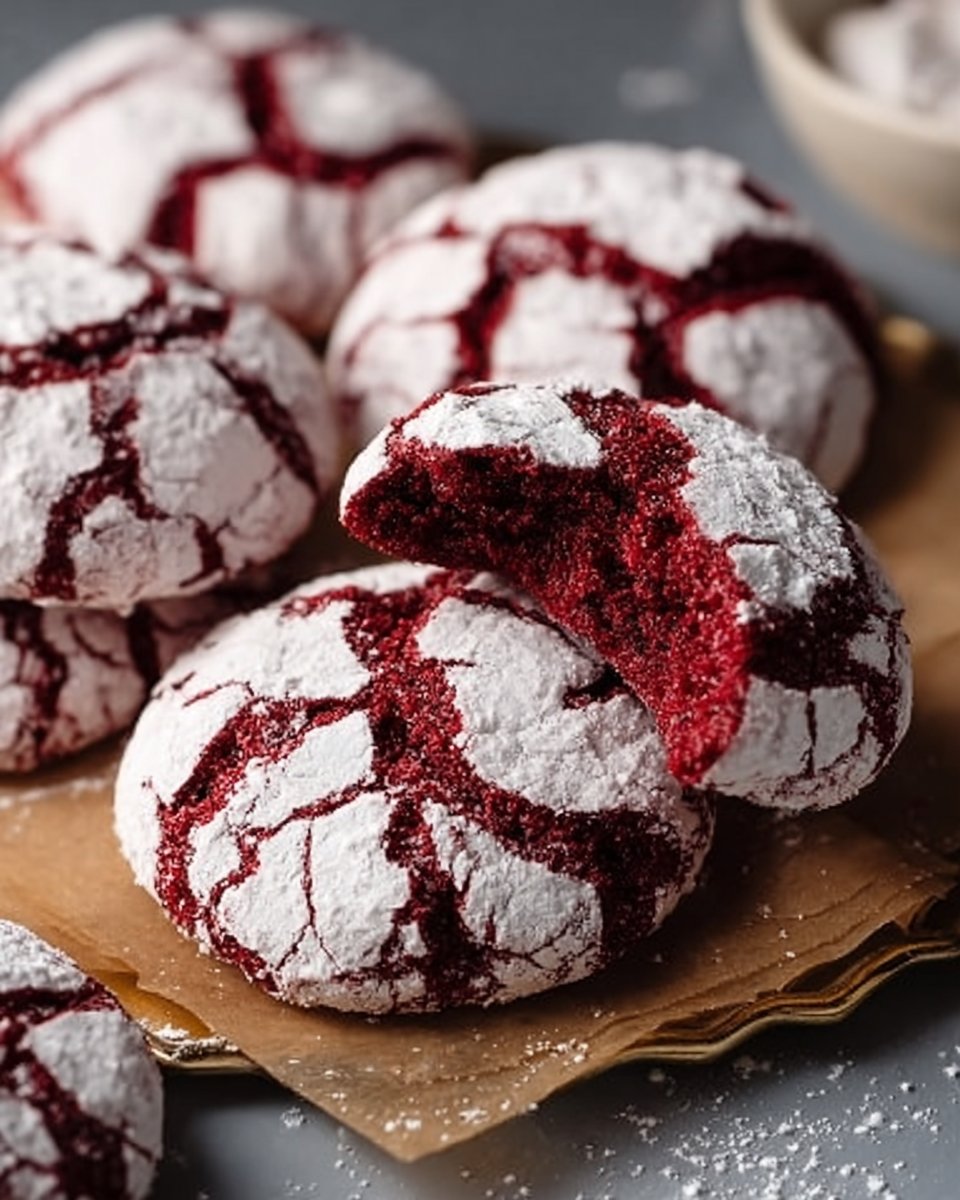 Red Velvet Crinkle Cookies