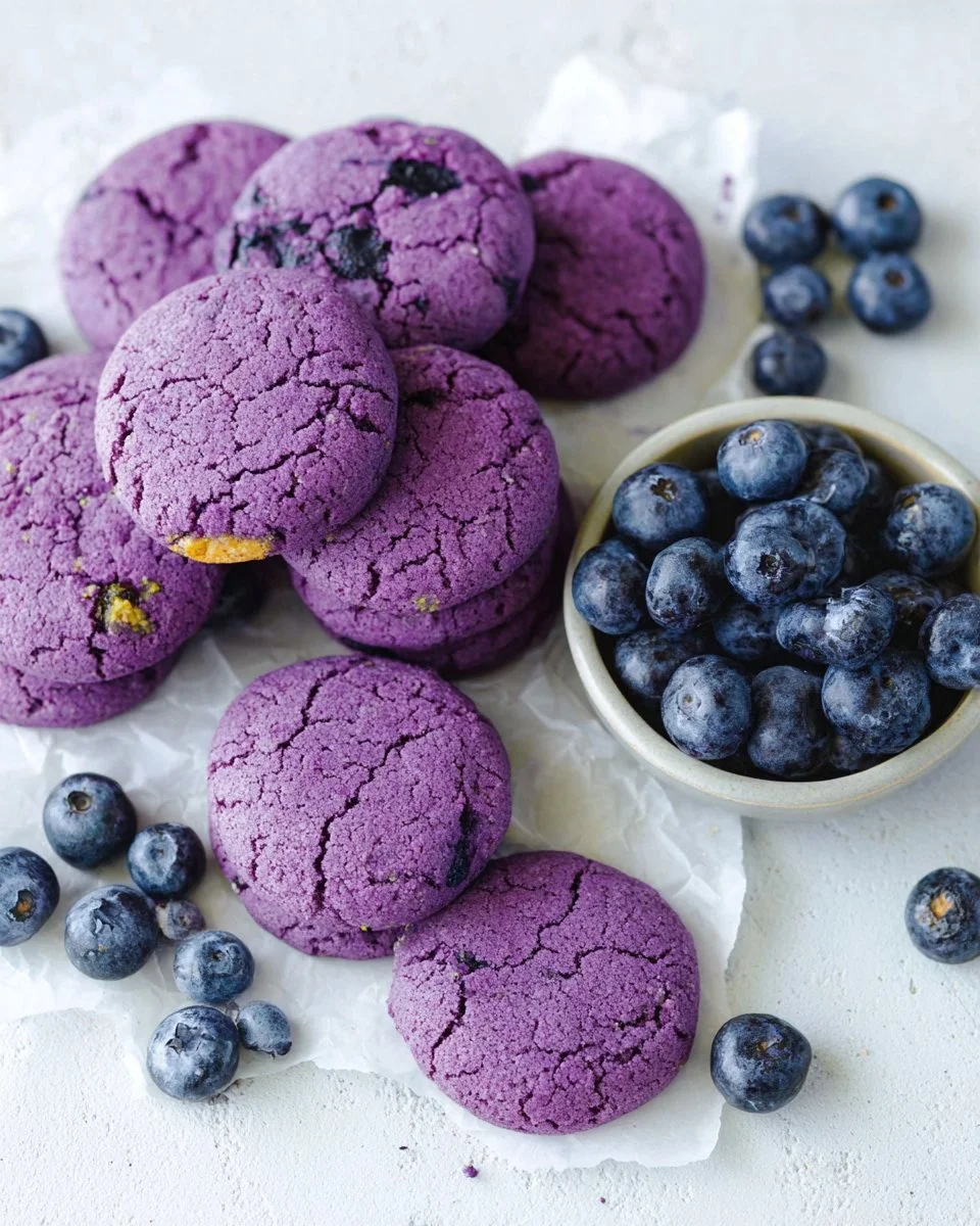 Delicious homemade blueberry lemon cookies on a plate